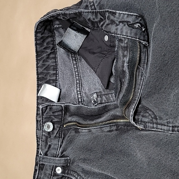 &Denim Size 6 Washed Black 90's Baggy Jeans Ultra High Waist, Gently Used Cond. - Picture 8 of 13